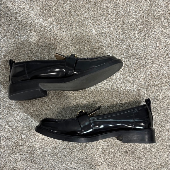 Sam Edelman Christy Chunky Loafers Sz US 9 Patent Leather Gold Chain Detail - Picture 8 of 9